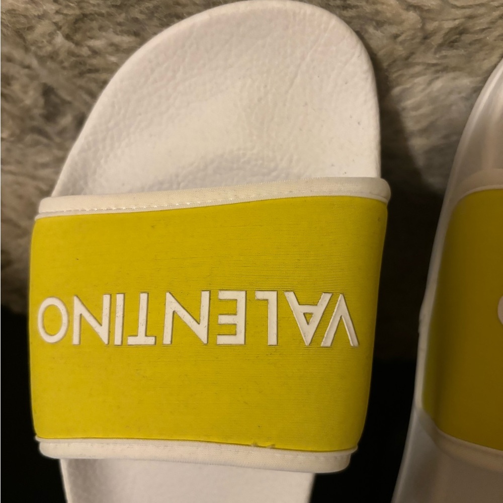 Mario Valentino Women's Yellow Slide Sandals - Picture 5 of 8